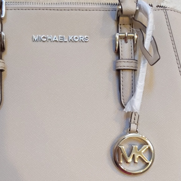 Michael Kors Large Ciara Leather Satchel Cement - Picture 2 of 8